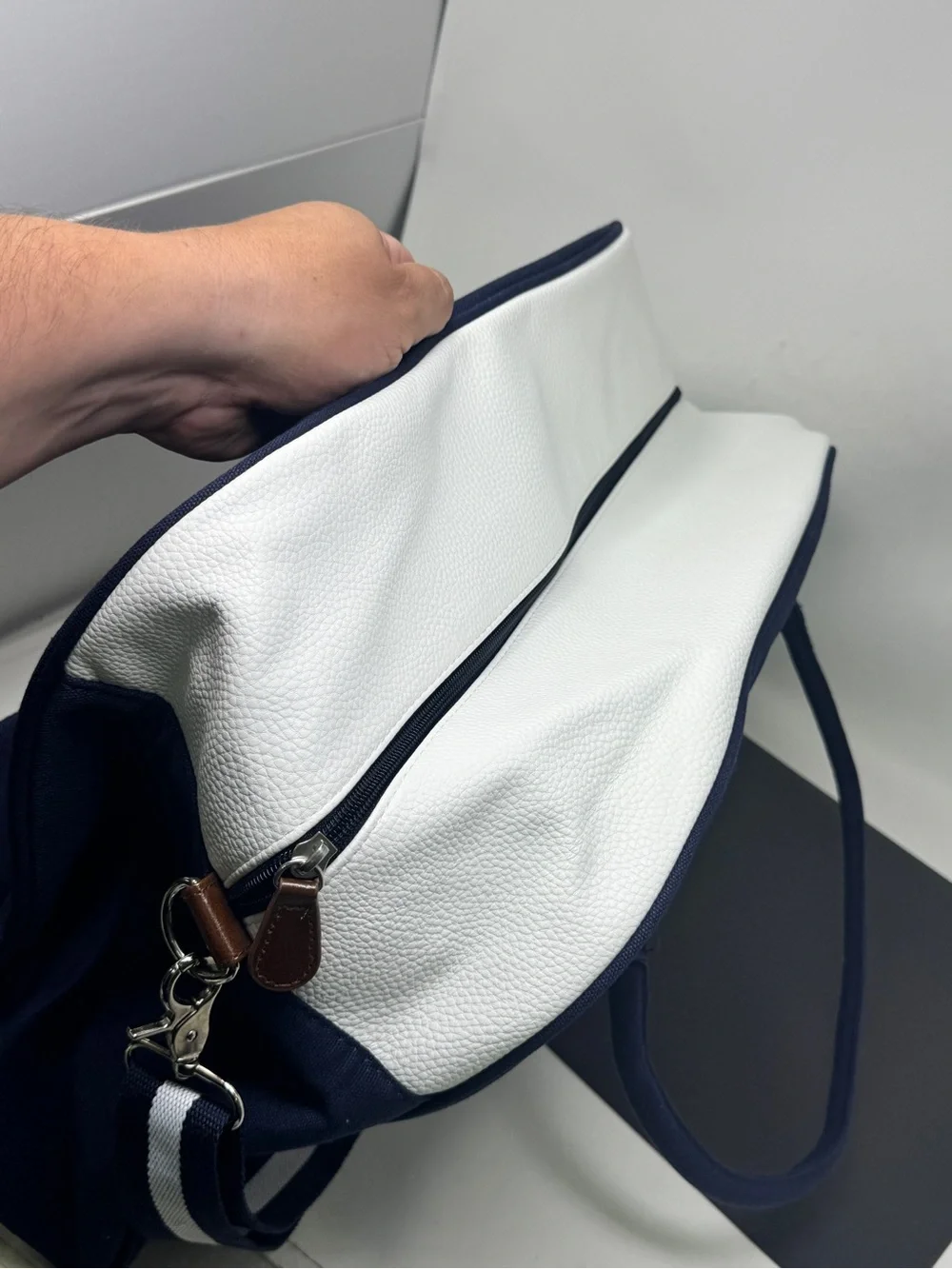 Polo Ralph Lauren Leather and fabric Duffel Bag new